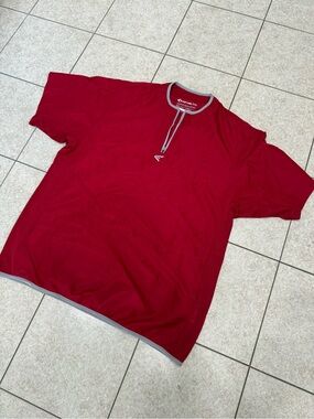 Easton Men's Red Alpha 1/4 zip cage jacket.